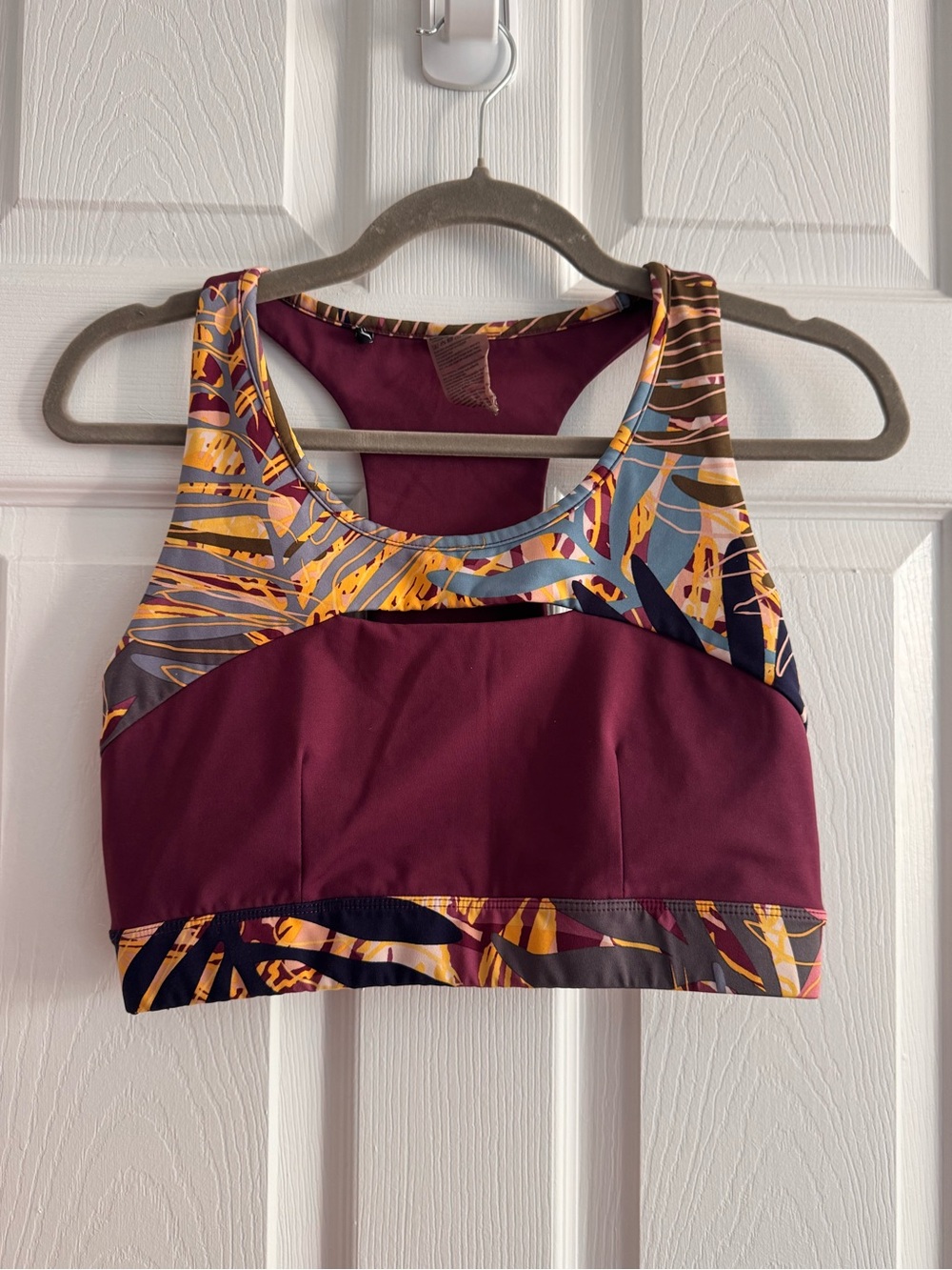 Gymshark Dark Ruby Paradise Sports Bra Medium